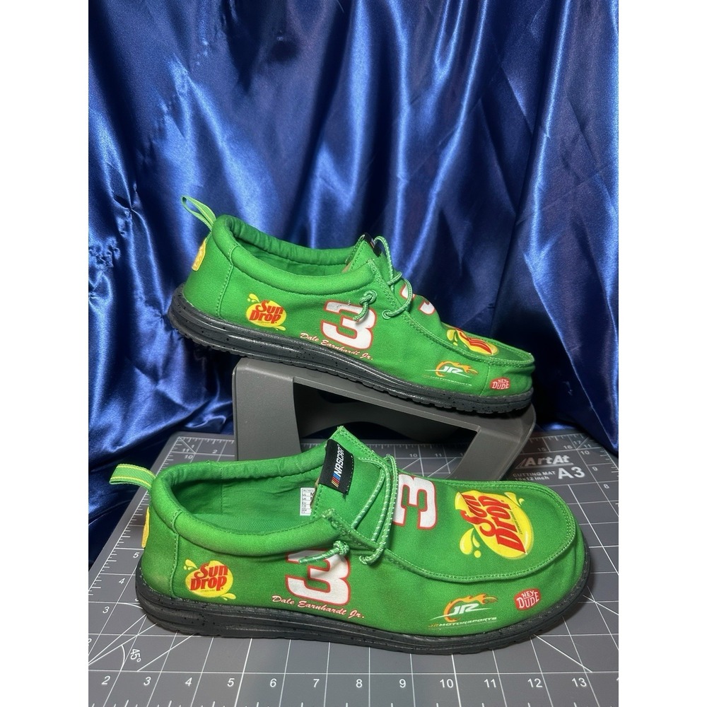 Hey Dude Wally NASCAR Dale Earnhardt Jr #3 Sun Drop Mens 13M Green Shoe